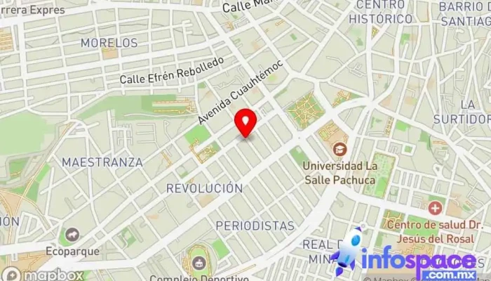 mapa de Exdoo TI Empresa de software en Pachuca de Soto