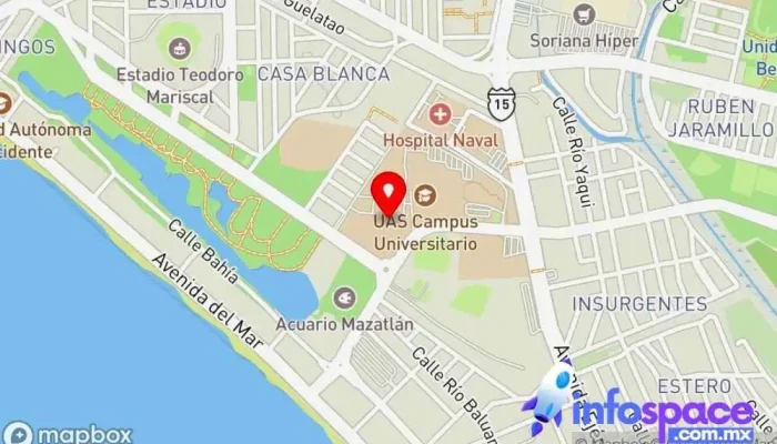 mapa de Facultad de Informática Mazatlan Universidad en Mazatlán