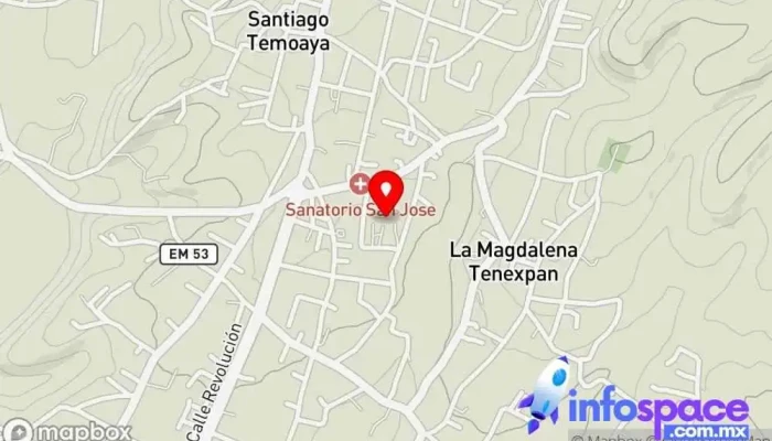 mapa de FLECHA ROJA Servicio de transporte en Temoaya