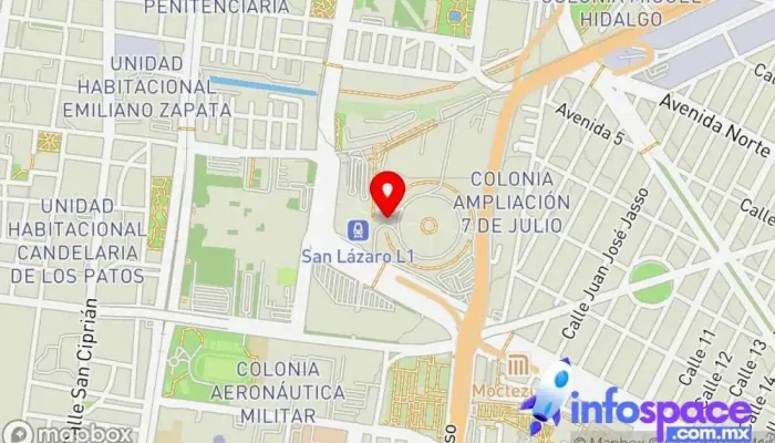 mapa de Guarda Equipaje Tienda de equipaje en Venustiano Carranza, Ciudad de México