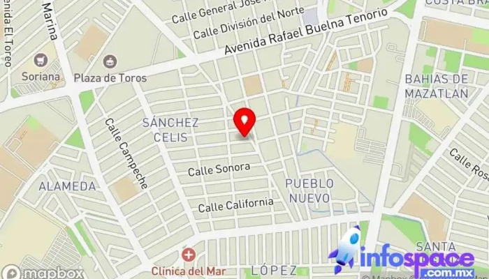 mapa de HC Management Empresa de software en Mazatlán