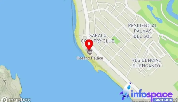 mapa de Hotel Oceano Palace Hotel en Mazatlán