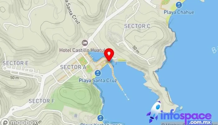 mapa de Huatulco crusie ship terminal Terminal de ferry en Crucecita