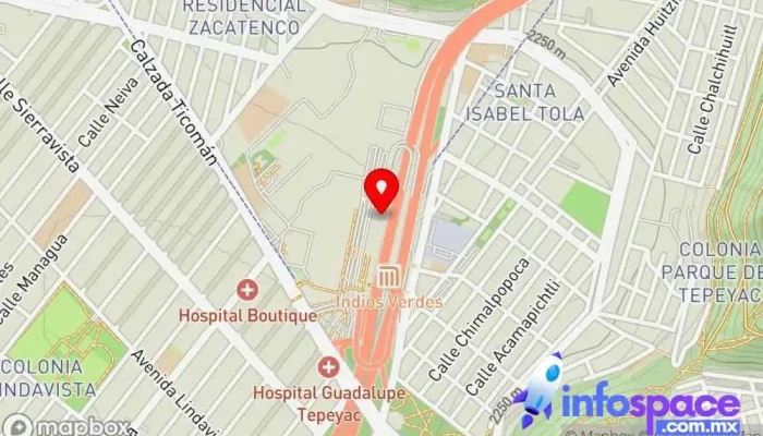 mapa de Indios Verdes Estación de autobuses en Cdad. Nezahualcóyotl
