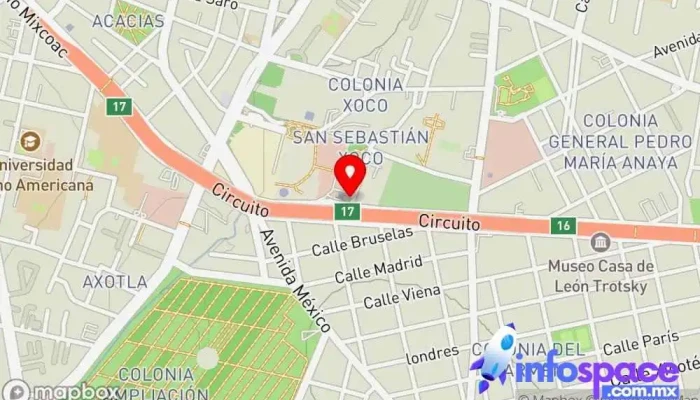mapa de Ing. Eduardo Chávez Gatica Consultora informática, Tienda de software, Agencia de marketing, Empresa de software, Diseñador de sitios web en Coyoacán, Ciudad de México