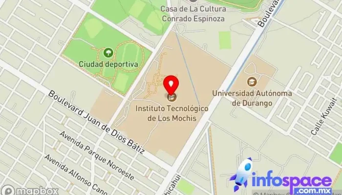 mapa de Instituto Tecnológico de Los Mochis Universidad pública, Escuela, Universidad en Los Mochis