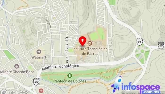 mapa de Instituto Tecnológico de Parral Universidad pública en Hidalgo del Parral