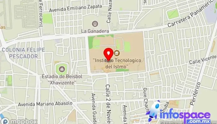 mapa de Instituto Tecnológico del Istmo Universidad en Juchitán de Zaragoza