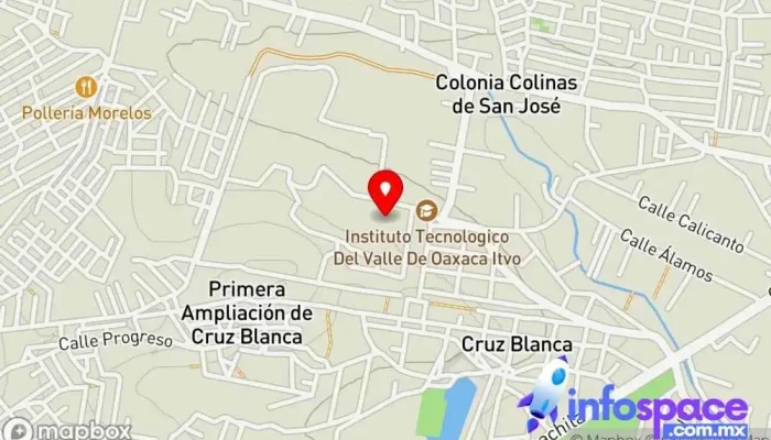 mapa de Instituto Tecnológico del Valle de Oaxaca Universidad en Santa Cruz Xoxocotlán