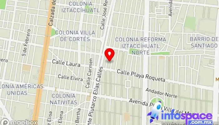 mapa de Integraciones de Sybil IT Empresa de software, Oficinas de empresa en Iztacalco, Ciudad de México