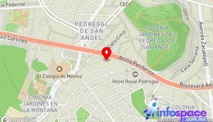 mapa de Interastar Empresa de software, Consultora informática, Oficinas de empresa en Tlalpan, Ciudad de México