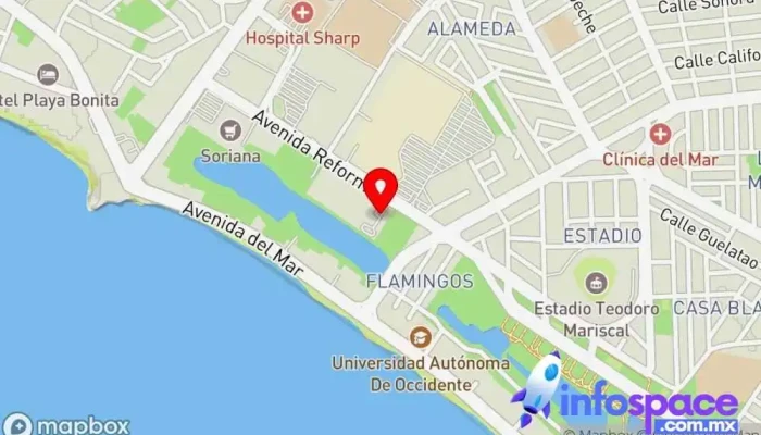 mapa de Izaguirre Consultoria Legal y Litigio Abogado, Servicios de empresa a empresa, Consultora financiera, Servicio de inversiones en Mazatlán
