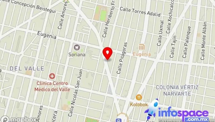 mapa de KODE IT Empresa de software, Consultora informática, Consultoría de recursos humanos en Benito Juárez, Ciudad de México
