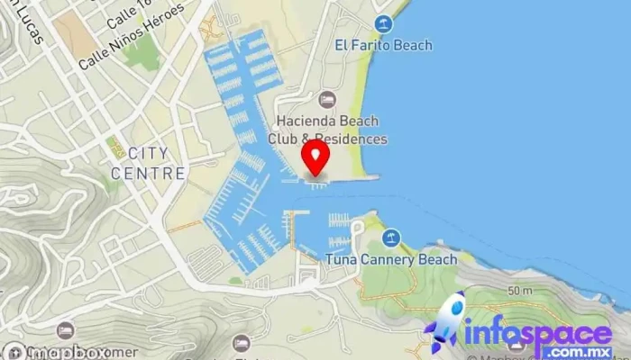 mapa de La Terminal de Cabo Parrilla, Bar restaurante, Zona de restauración, Marisquería, Turoperador, Atracción turística, Centro de información turística, Club náutico en Cabo San Lucas