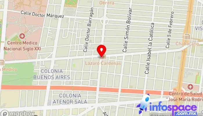 mapa de Lázaro Cárdenas Bus stop en Ciudad de México