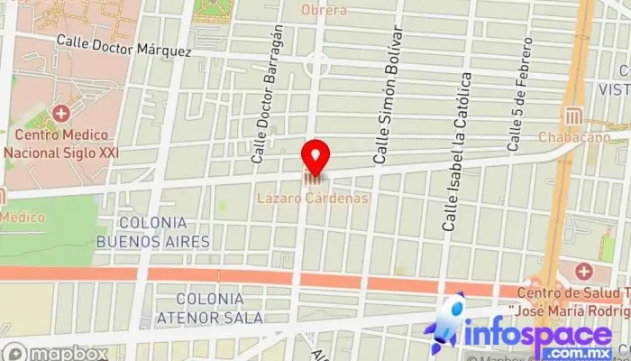 mapa de Lázaro Cárdenas Estación de medios de transporte en Ciudad de México