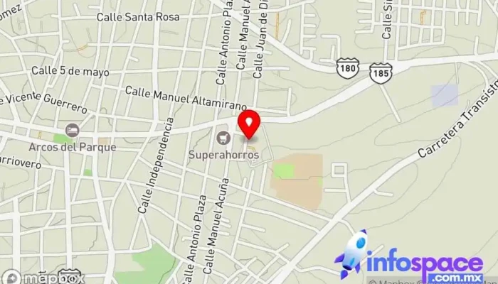 mapa de Lineas Unidas Del Sur Estación de autobuses en Acayucan