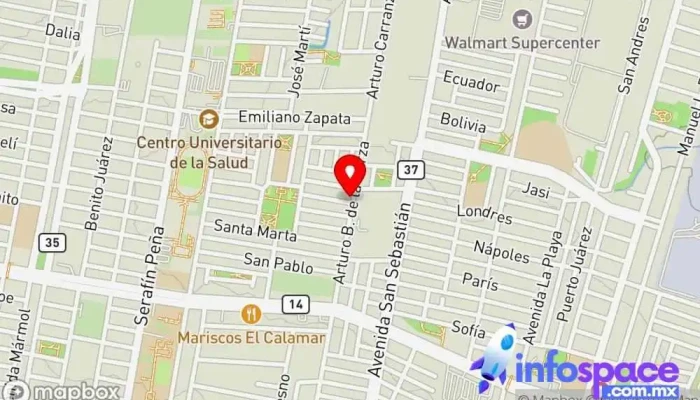 mapa de Local Nutricionista en Guadalupe