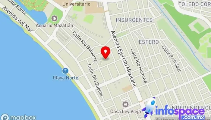 mapa de Mazatlán Río Pánuco Estación de autobuses en Mazatlán