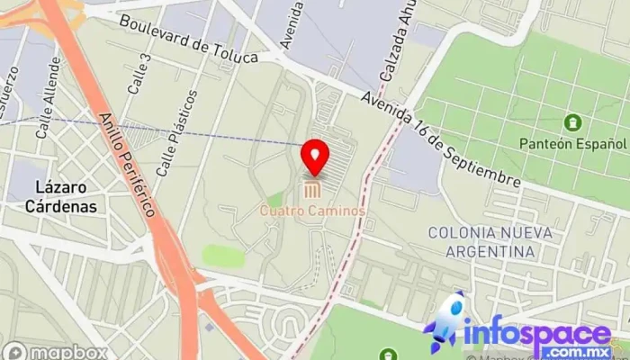mapa de Metro Cuatro Caminos  en Naucalpan de Juárez