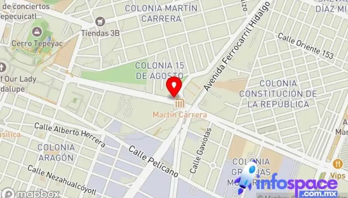 mapa de Metro Martín Carrera L6 Estación de metro en Gustavo A. Madero, Ciudad de México