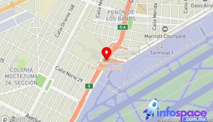 mapa de Metro Terminal Aérea Servicio de transporte en Venustiano Carranza, Ciudad de México