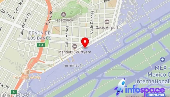 mapa de MEX - Internacional Terminal 1 Aparcamiento en Venustiano Carranza, Ciudad de México
