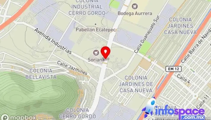 mapa de Mexibús Clínica 93 Servicio de transporte en Ecatepec de Morelos