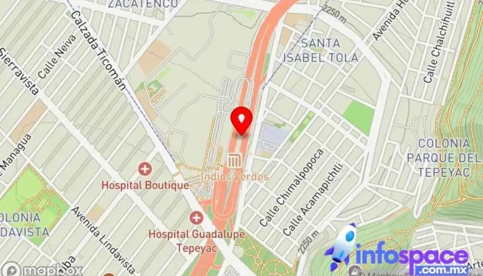 mapa de Mexibús Indios Verdes - 4 Servicio de transporte en Gustavo A. Madero, Ciudad de México