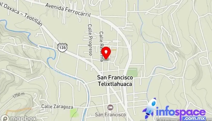 mapa de Miscelanea San Francisco Comercio, Institución financiera, Tienda de alimentación, Quiosco de recarga para móviles, Servicio de giros bancarios, Servicio de transferencias de dinero, Trust Bank en San Francisco Telixtlahuaca
