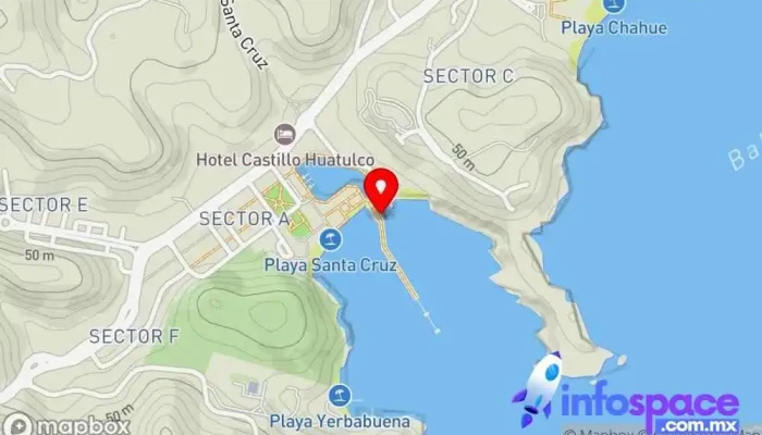 mapa de Muelle de Santa Cruz, Huatulco. Cruise terminal en 