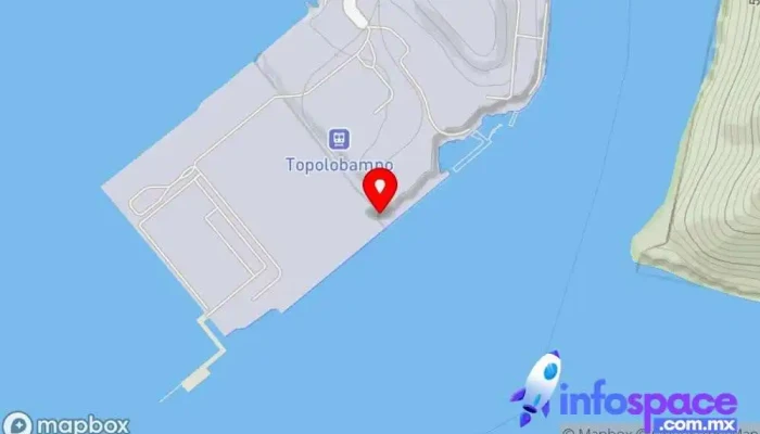 mapa de Muelle del transbordador API Terminal de ferry en Topolobampo