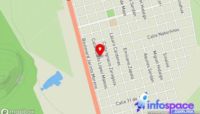 mapa de Oficina Administrativa Oficinas de empresa en Alfonso G. Calderón
