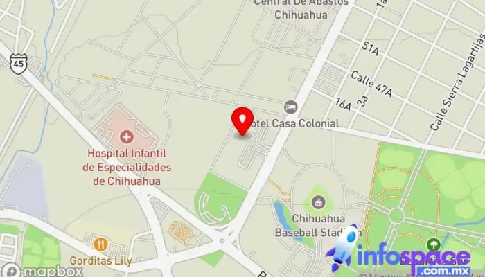 mapa de Omnibus De México - Chihuahua Agencia expendedora de billetes de autobús en Chihuahua