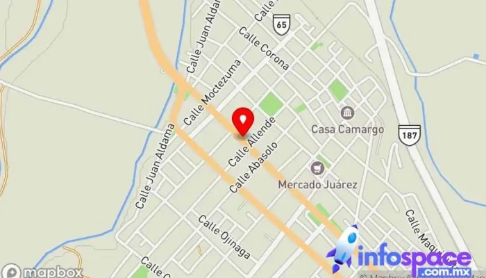 mapa de Omnibus de México Estación de autobuses en Santa Rosalía de Camargo