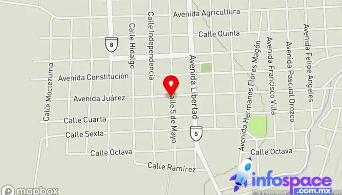 mapa de Omnibus De Mexico Oficinas de empresa en Valentín Gómez Farías