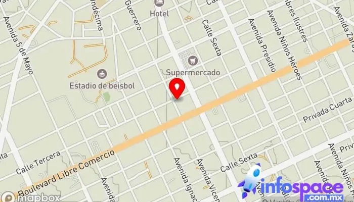 mapa de Ómnibus De México Agencia expendedora de billetes de autobús en Manuel Ojinaga