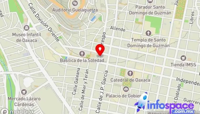 mapa de Parada de camión Servicio de transporte en Oaxaca de Juárez