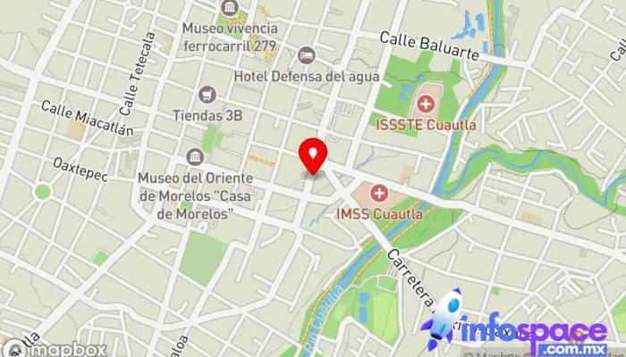 mapa de Pullman de Morelos Cuautla Servicio de transporte, Agencia expendedora de billetes de autobús en Cuautla