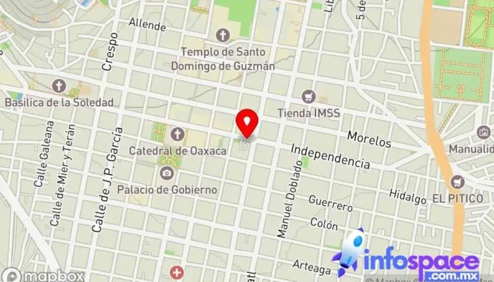 mapa de Punto de Venta ADO Agencia expendedora de billetes de autobús en Oaxaca de Juárez