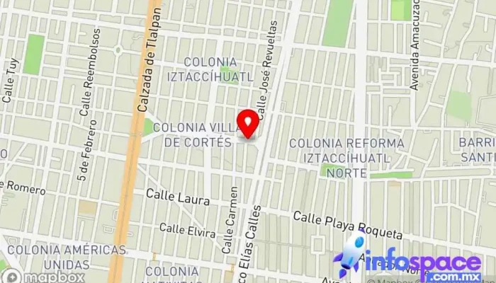 mapa de Quantum IT Services Consultora informática, Asesor, Empresa de software, Empresa de alojamiento web, Diseñador de sitios web en Benito Juárez, Ciudad de México