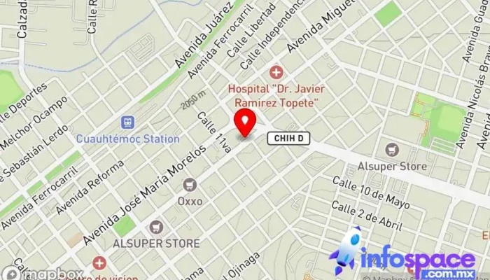 mapa de Rapidos Cuauhtemoc  en Cuauhtémoc