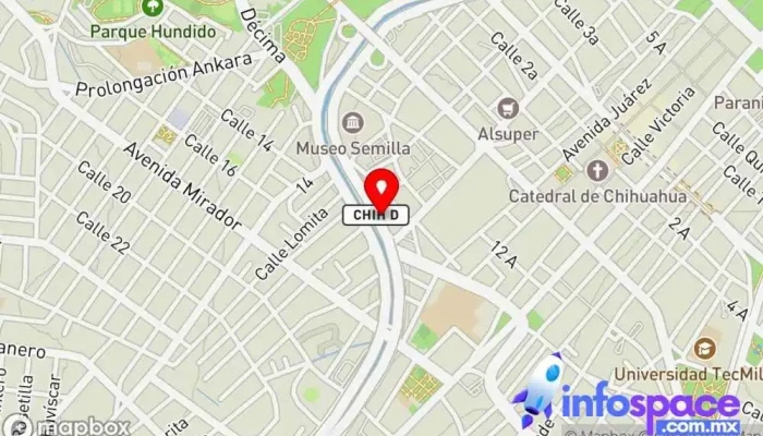 mapa de Rapidos Cuauhtemoc Empresa de autobuses en Chihuahua