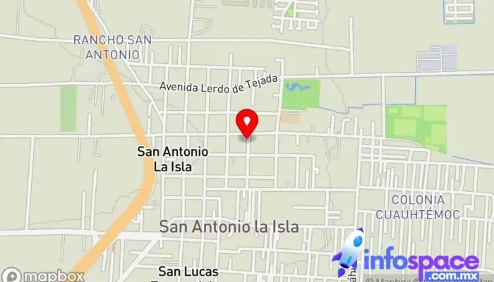 mapa de San Antonio La Isla, Estado de México. Tienda de suministros para trabajar la madera en San Antonio la Isla