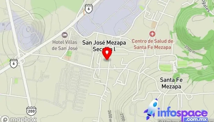 mapa de San José Mezapa Sección Uno,Tianguistenco Sociedad de viviendas en Santiago Tianguistenco de Galeana