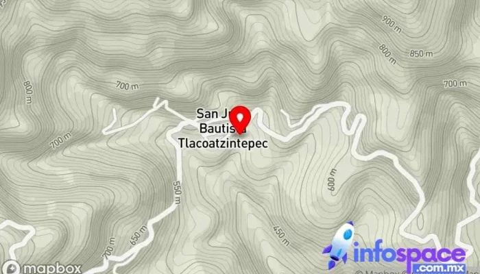 mapa de San Juan Bautista Tlacoatzintepec  en Oaxaca