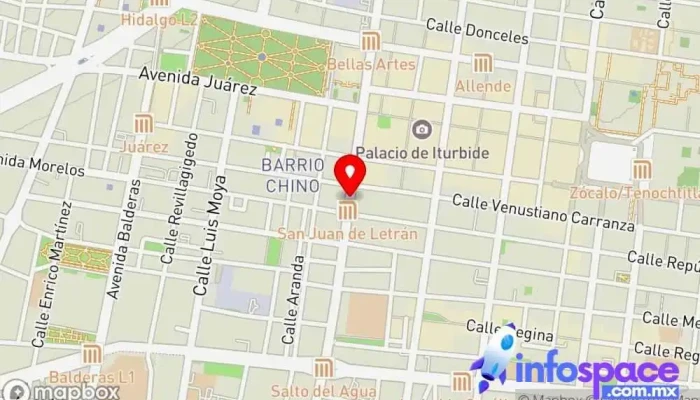 mapa de San Juan de Letrán Estación de metro en Ciudad de México