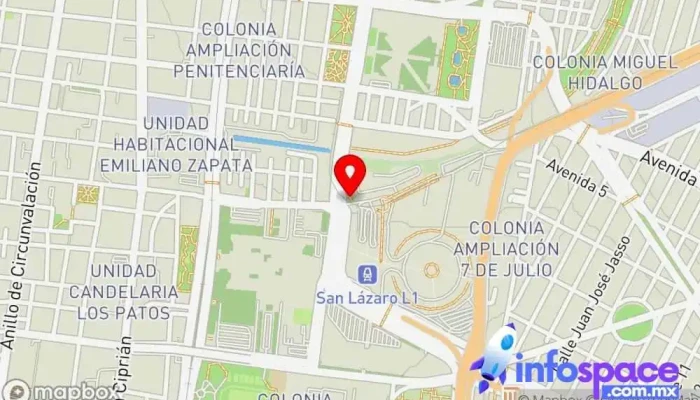 mapa de San Lázaro Bus stop en Ciudad de México