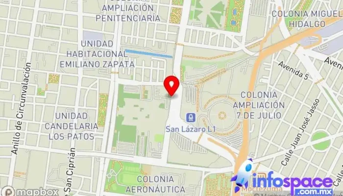 mapa de San Lázaro Estación de autobuses en Ciudad de México
