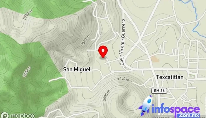 mapa de San Miguel Iglesia en Texcaltitlán